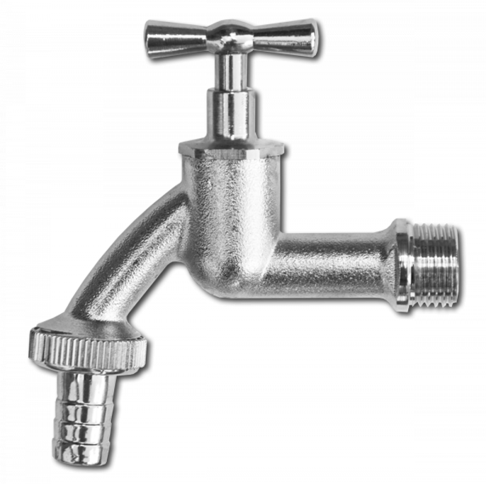 Zahradní kohout mosazný niklovaný 1/2"/ G 3/4"